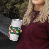 Dominica Flag Tumbler Cup Tribal Turtle Pattern Red and White with Island Stars Design - Wonder Print Shop