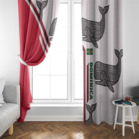 Dominica Flag Window Curtain Tribal Turtle Pattern Red and White with Island Stars Design - Wonder Print Shop