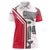 Dominica Flag Women Polo Shirt Tribal Turtle Pattern Red and White with Island Stars Design - Wonder Print Shop