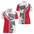 Dominica Flag Women Polo Shirt Tribal Turtle Pattern Red and White with Island Stars Design - Wonder Print Shop