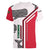 Dominica Flag Women V-Neck T-Shirt Tribal Turtle Pattern Red and White with Island Stars Design - Wonder Print Shop