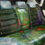 Dominica Nature Back Car Seat Cover Sisserou Parrot and Waterfall Island Map with National Flag Design - Wonder Print Shop