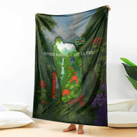 Dominica Nature Blanket Sisserou Parrot and Waterfall Island Map with National Flag Design - Wonder Print Shop