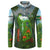 Dominica Nature Button Sweatshirt Sisserou Parrot and Waterfall Island Map with National Flag Design - Wonder Print Shop