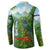Dominica Nature Button Sweatshirt Sisserou Parrot and Waterfall Island Map with National Flag Design - Wonder Print Shop