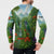 Dominica Nature Button Sweatshirt Sisserou Parrot and Waterfall Island Map with National Flag Design - Wonder Print Shop