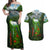 Dominica Nature Couples Matching Off Shoulder Maxi Dress and Hawaiian Shirt Sisserou Parrot and Waterfall Island Map with National Flag Design - Wonder Print Shop