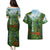 Dominica Nature Couples Matching Puletasi and Hawaiian Shirt Sisserou Parrot and Waterfall Island Map with National Flag Design - Wonder Print Shop