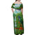 Dominica Nature Family Matching Off Shoulder Maxi Dress and Hawaiian Shirt Sisserou Parrot and Waterfall Island Map with National Flag Design - Wonder Print Shop