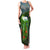 Dominica Nature Family Matching Tank Maxi Dress and Hawaiian Shirt Sisserou Parrot and Waterfall Island Map with National Flag Design - Wonder Print Shop
