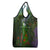 Dominica Nature Grocery Bag Sisserou Parrot and Waterfall Island Map with National Flag Design - Wonder Print Shop