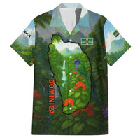 Dominica Nature Hawaiian Shirt Sisserou Parrot and Waterfall Island Map with National Flag Design - Wonder Print Shop