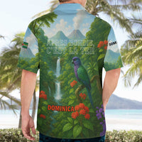 Dominica Nature Hawaiian Shirt Sisserou Parrot and Waterfall Island Map with National Flag Design - Wonder Print Shop