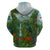 Dominica Nature Hoodie Sisserou Parrot and Waterfall Island Map with National Flag Design - Wonder Print Shop
