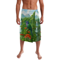 Dominica Nature Lavalava Sisserou Parrot and Waterfall Island Map with National Flag Design - Wonder Print Shop