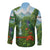 Dominica Nature Long Sleeve Button Shirt Sisserou Parrot and Waterfall Island Map with National Flag Design - Wonder Print Shop