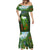 Dominica Nature Mermaid Dress Sisserou Parrot and Waterfall Island Map with National Flag Design - Wonder Print Shop