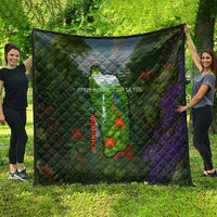 Dominica Nature Quilt Sisserou Parrot and Waterfall Island Map with National Flag Design - Wonder Print Shop