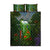 Dominica Nature Quilt Bed Set Sisserou Parrot and Waterfall Island Map with National Flag Design - Wonder Print Shop