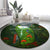 Dominica Nature Round Carpet Sisserou Parrot and Waterfall Island Map with National Flag Design - Wonder Print Shop