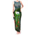 Dominica Nature Tank Maxi Dress Sisserou Parrot and Waterfall Island Map with National Flag Design - Wonder Print Shop