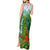 Dominica Nature Tank Maxi Dress Sisserou Parrot and Waterfall Island Map with National Flag Design - Wonder Print Shop