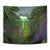 Dominica Nature Tapestry Sisserou Parrot and Waterfall Island Map with National Flag Design - Wonder Print Shop