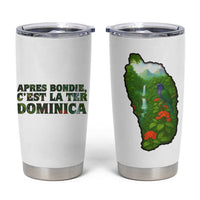 Dominica Nature Tumbler Cup Sisserou Parrot and Waterfall Island Map with National Flag Design - Wonder Print Shop