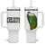 Dominica Nature Tumbler With Handle Sisserou Parrot and Waterfall Island Map with National Flag Design - Wonder Print Shop
