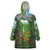 Dominica Nature Wearable Blanket Hoodie Sisserou Parrot and Waterfall Island Map with National Flag Design - Wonder Print Shop