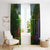 Dominica Nature Window Curtain Sisserou Parrot and Waterfall Island Map with National Flag Design - Wonder Print Shop