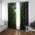 Dominica Nature Window Curtain Sisserou Parrot and Waterfall Island Map with National Flag Design - Wonder Print Shop