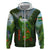 Dominica Nature Zip Hoodie Sisserou Parrot and Waterfall Island Map with National Flag Design - Wonder Print Shop