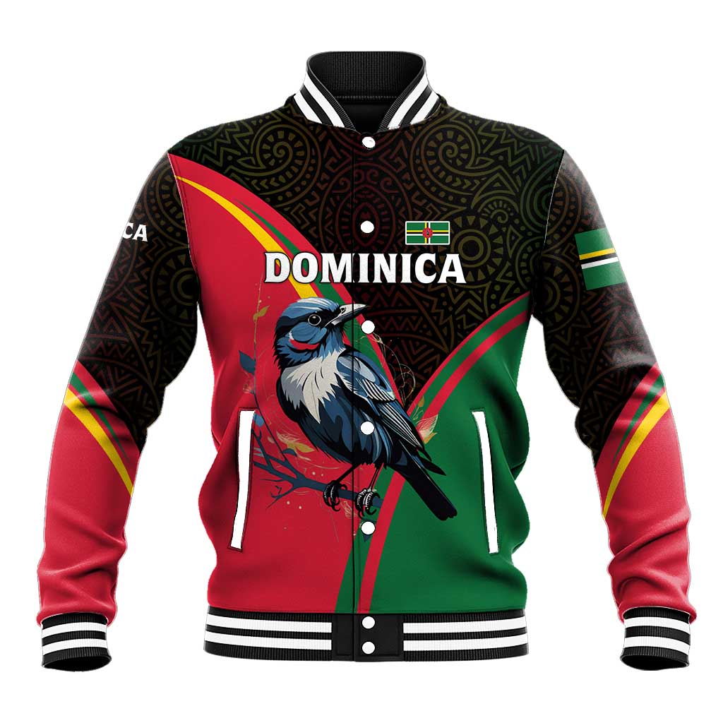 Dominica Baseball Jacket with Sisserou Parrot and Tribal Pattern Design - Wonder Print Shop