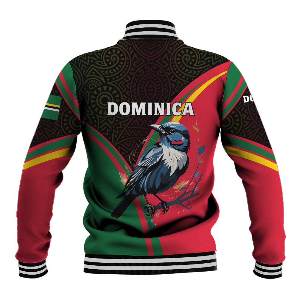Dominica Baseball Jacket with Sisserou Parrot and Tribal Pattern Design - Wonder Print Shop