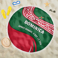 Dominica Beach Blanket with Sisserou Parrot and Tribal Pattern Design - Wonder Print Shop