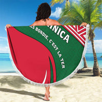 Dominica Beach Blanket with Sisserou Parrot and Tribal Pattern Design - Wonder Print Shop