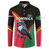 Dominica Button Sweatshirt with Sisserou Parrot and Tribal Pattern Design - Wonder Print Shop