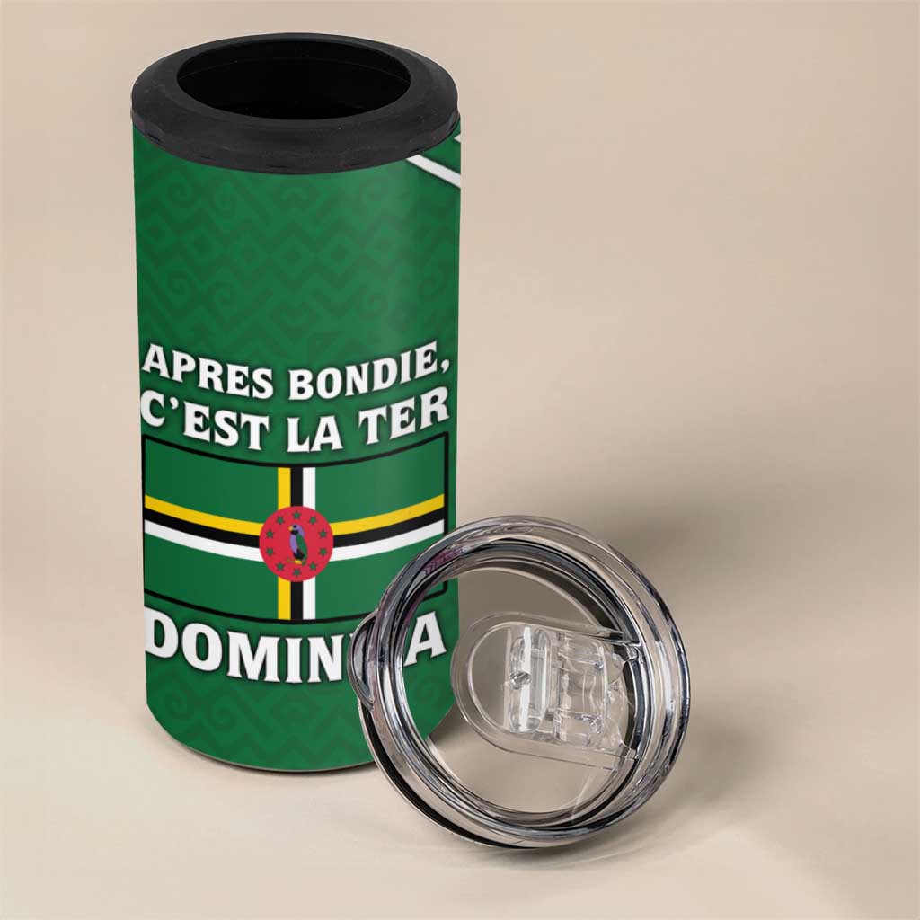 Dominica 4 in 1 Can Cooler Tumbler with Sisserou Parrot and Tribal Pattern Design - Wonder Print Shop