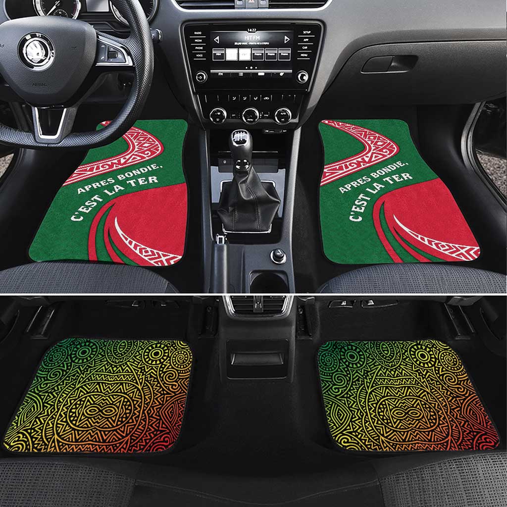 Dominica Car Mats with Sisserou Parrot and Tribal Pattern Design - Wonder Print Shop