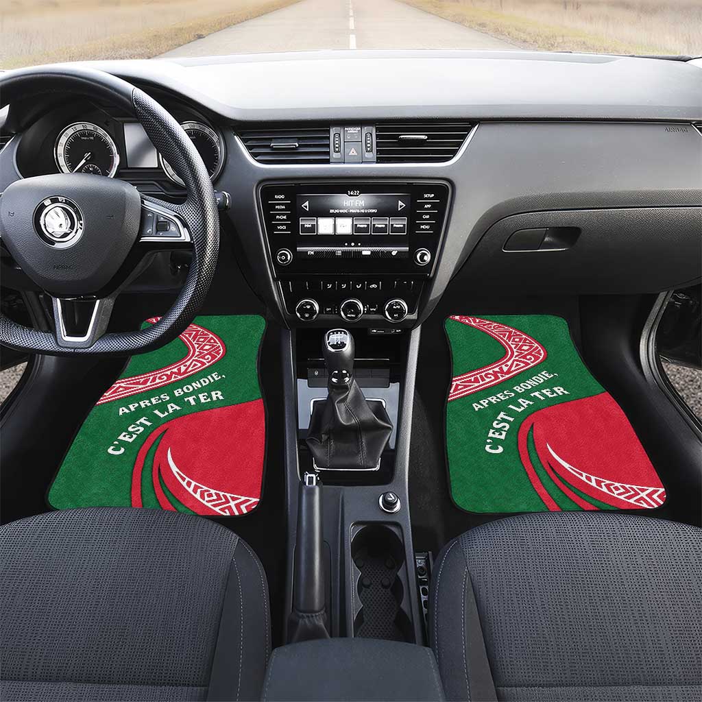 Dominica Car Mats with Sisserou Parrot and Tribal Pattern Design - Wonder Print Shop