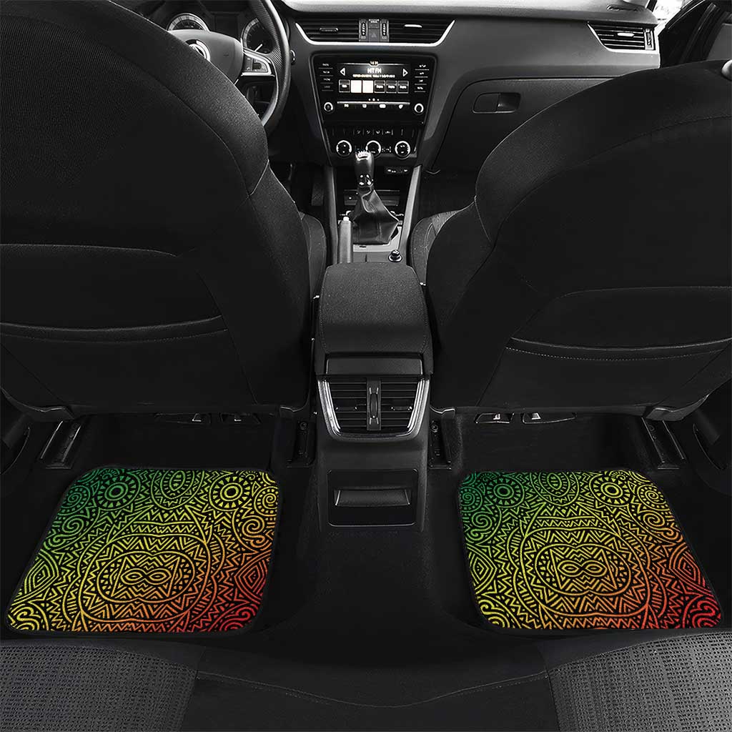 Dominica Car Mats with Sisserou Parrot and Tribal Pattern Design - Wonder Print Shop
