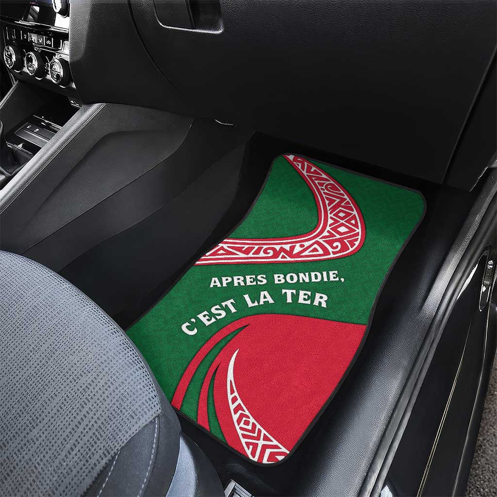 Dominica Car Mats with Sisserou Parrot and Tribal Pattern Design - Wonder Print Shop