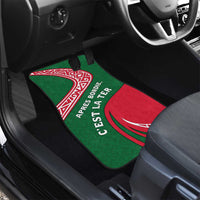 Dominica Car Mats with Sisserou Parrot and Tribal Pattern Design - Wonder Print Shop