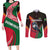 Dominica Couples Matching Long Sleeve Bodycon Dress and Long Sleeve Button Shirt with Sisserou Parrot and Tribal Pattern Design - Wonder Print Shop