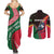 Dominica Couples Matching Summer Maxi Dress and Long Sleeve Button Shirt with Sisserou Parrot and Tribal Pattern Design - Wonder Print Shop