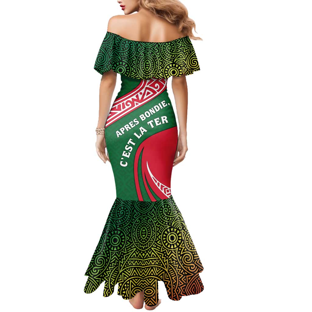 Dominica Family Matching Mermaid Dress and Hawaiian Shirt with Sisserou Parrot and Tribal Pattern Design - Wonder Print Shop