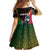 Dominica Family Matching Off The Shoulder Long Sleeve Dress and Hawaiian Shirt with Sisserou Parrot and Tribal Pattern Design - Wonder Print Shop