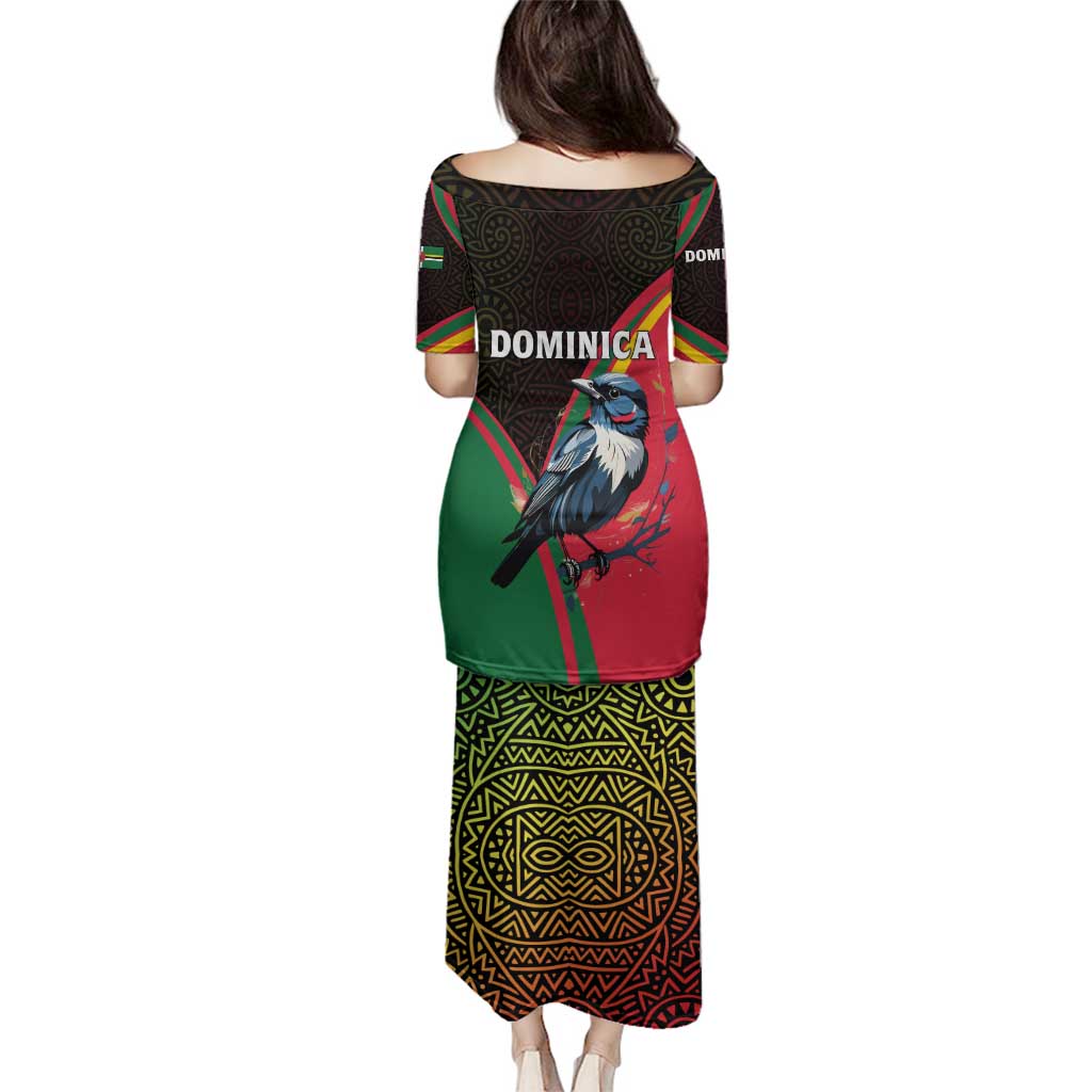 Dominica Family Matching Puletasi and Hawaiian Shirt with Sisserou Parrot and Tribal Pattern Design - Wonder Print Shop