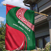 Dominica Garden Flag with Sisserou Parrot and Tribal Pattern Design - Wonder Print Shop